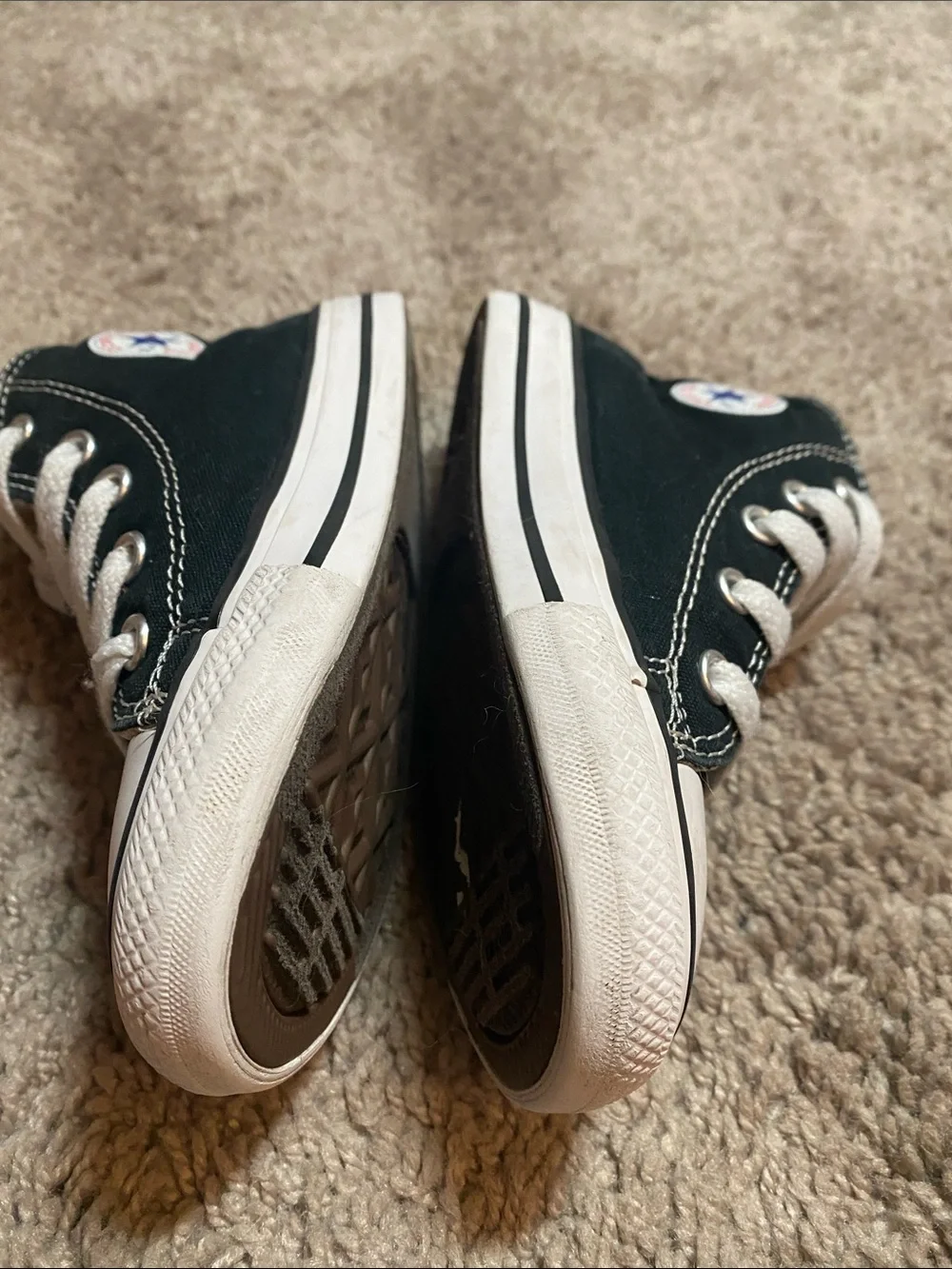 Converse Chuck Taylor Kids Black and White High-Top Sneakers size 8